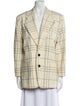Marni Virgin Wool Plaid Print Blazer