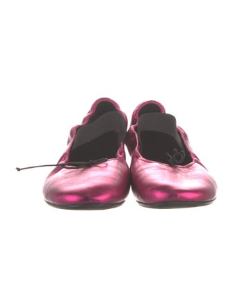 Marni Leather Bow Accents Mary Jane Flats