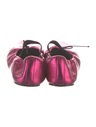 Marni Leather Bow Accents Mary Jane Flats