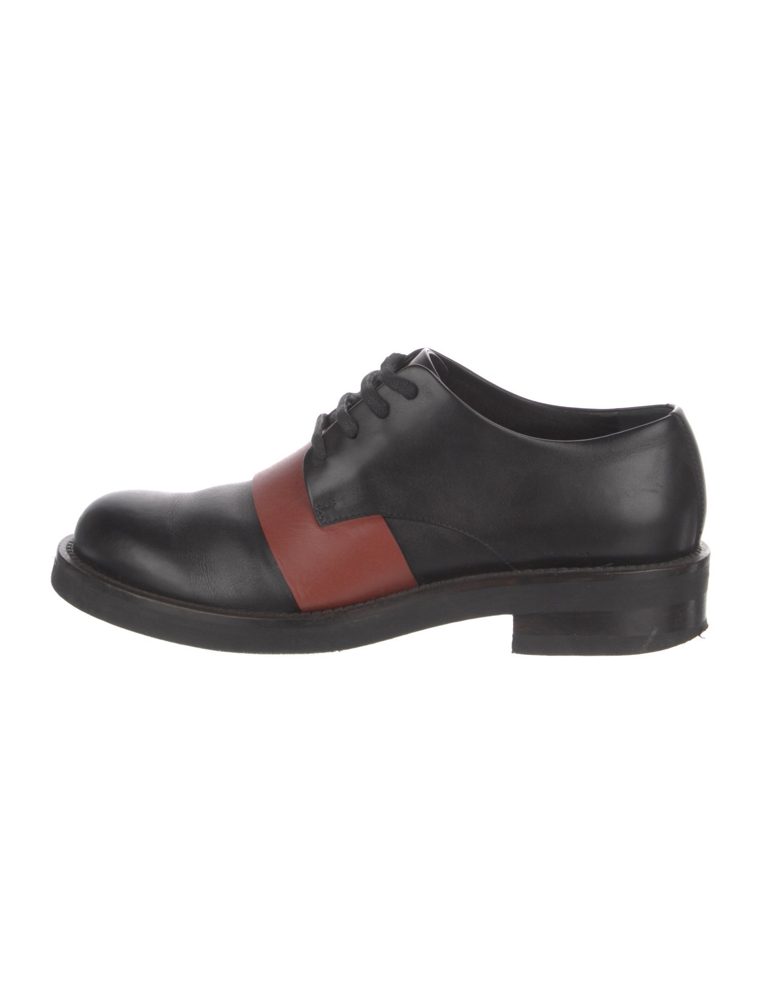 Marni Leather Colorblock Pattern Derby Shoes