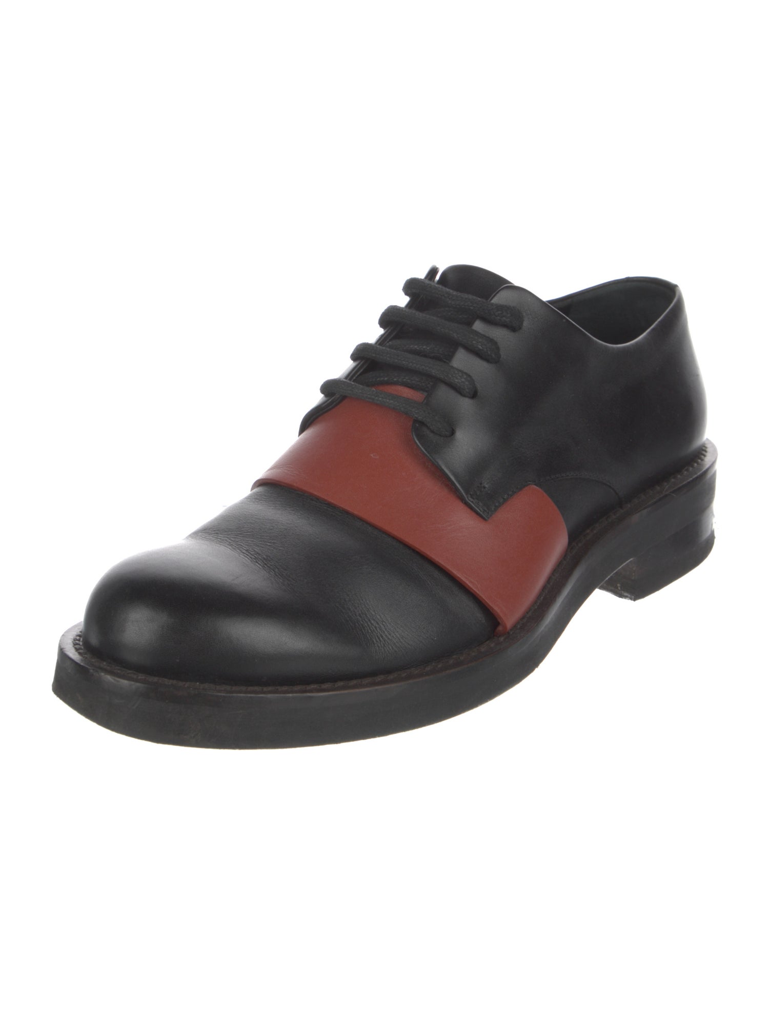 Marni Leather Colorblock Pattern Derby Shoes