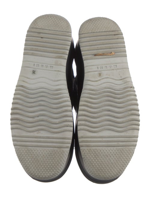 Marni Canvas Leather Trim Embellishment Boots