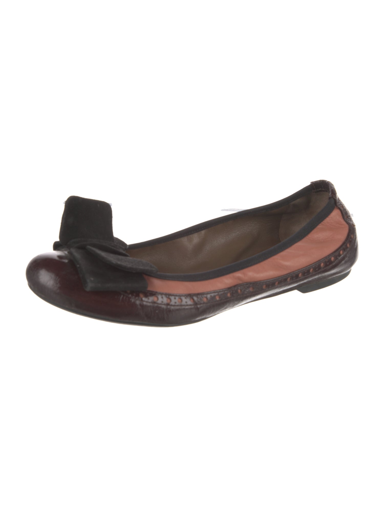Marni Leather Colorblock Pattern Ballet Flats