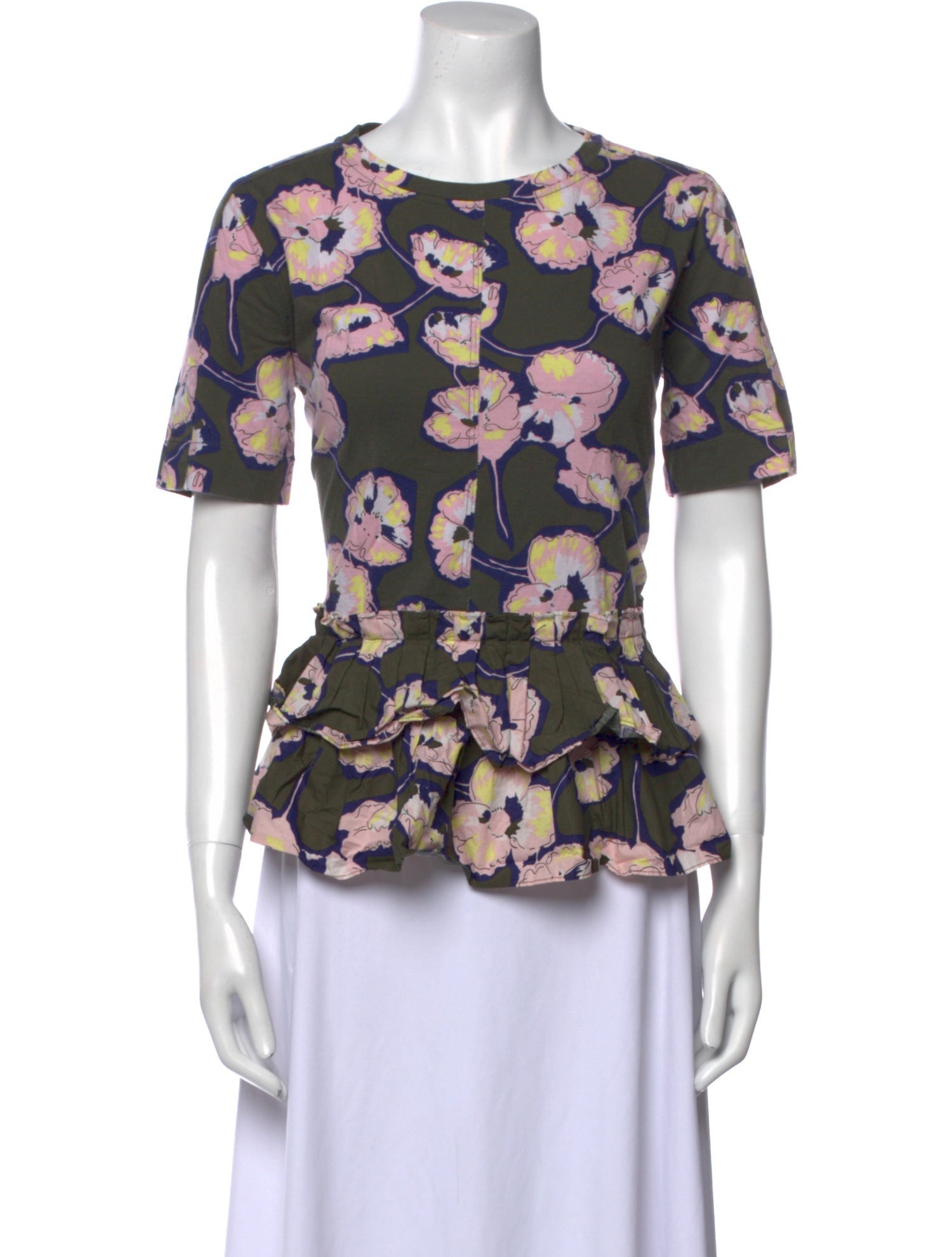 Marni Floral Print Crew Neck T-Shirt