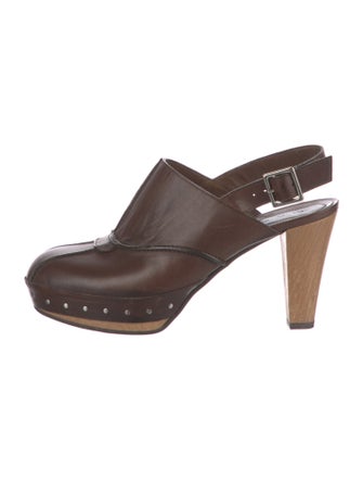 Marni Leather Studded Accents Slingback Pumps