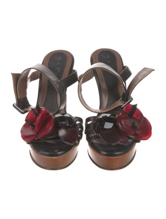 Marni Leather Beaded Accents Sandals