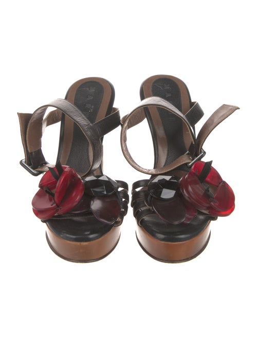 Marni Leather Beaded Accents Sandals