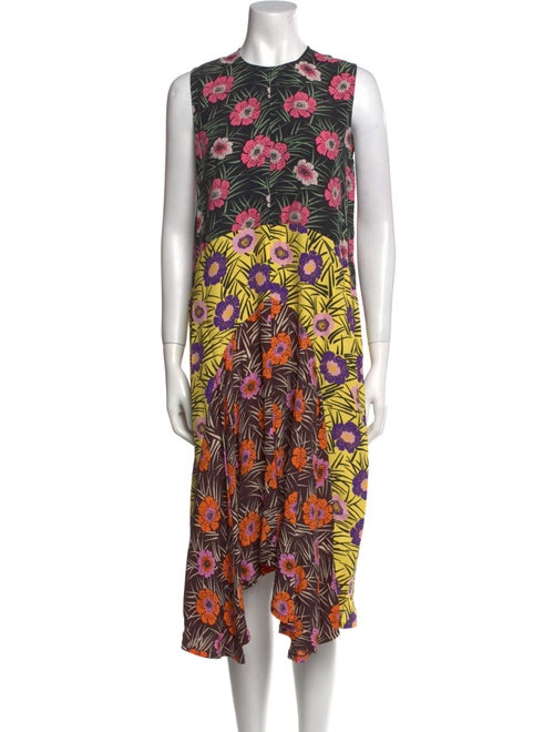 Marni Floral Print Midi Length Dress