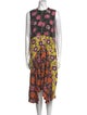 Marni Floral Print Midi Length Dress
