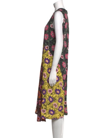Marni Floral Print Midi Length Dress