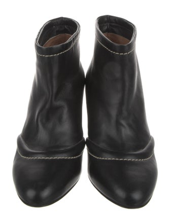 Marni Leather Whipstitch Trim Boots