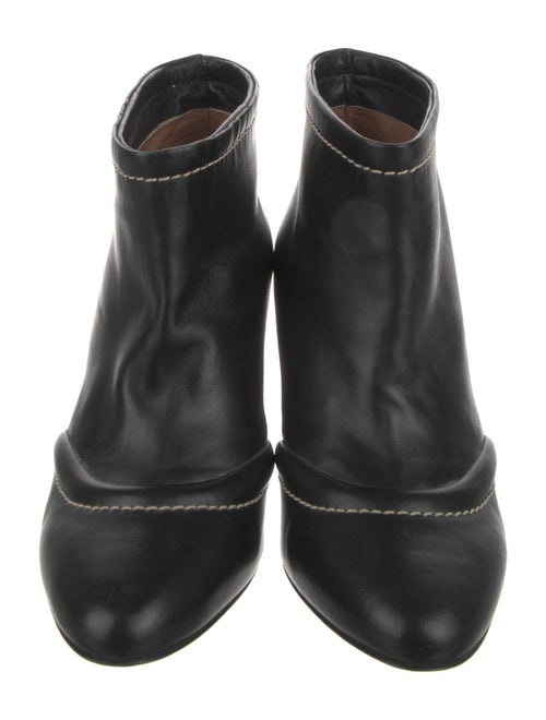 Marni Leather Whipstitch Trim Boots