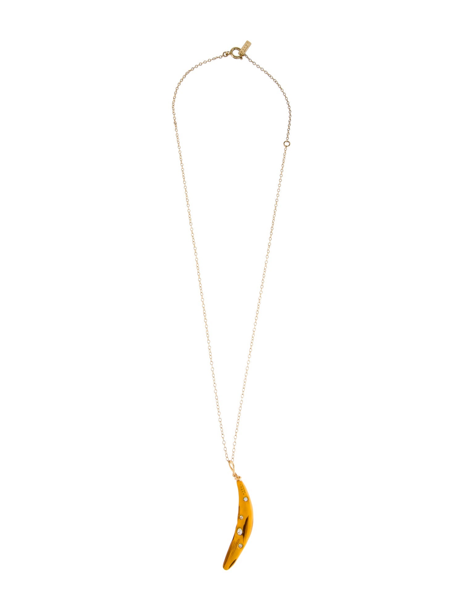 Marni Crystal & Enamel Banana Pendant Necklace
