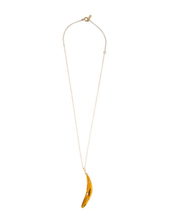 Marni Crystal & Enamel Banana Pendant Necklace