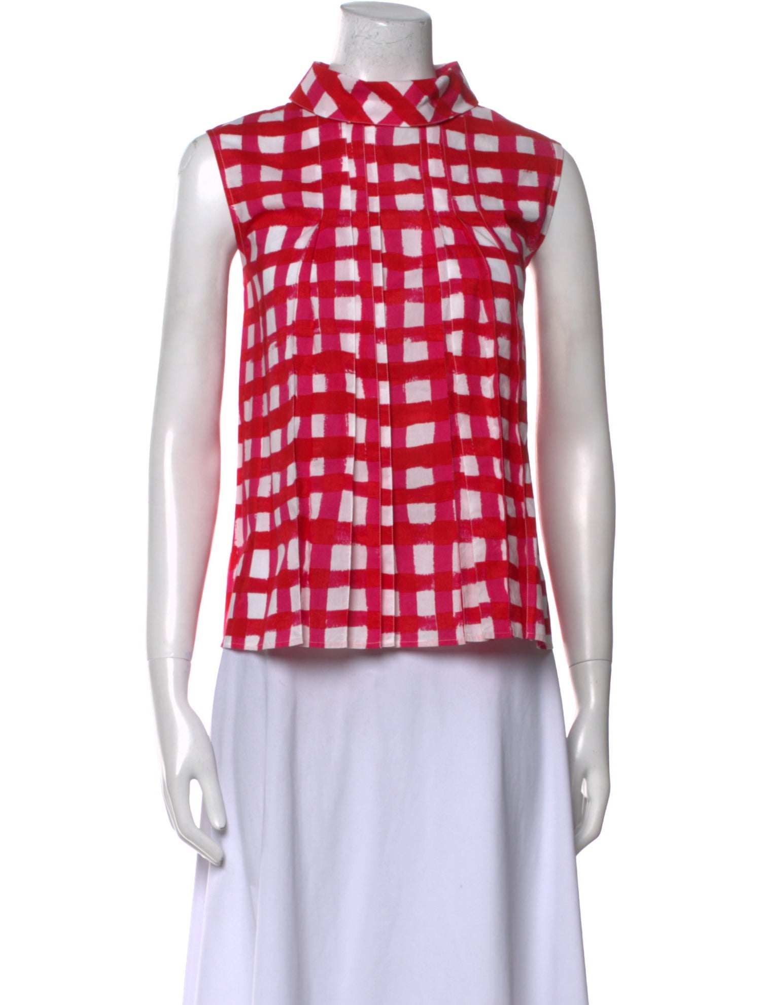 Marni Plaid Print Mock Neck Top w/ Tags