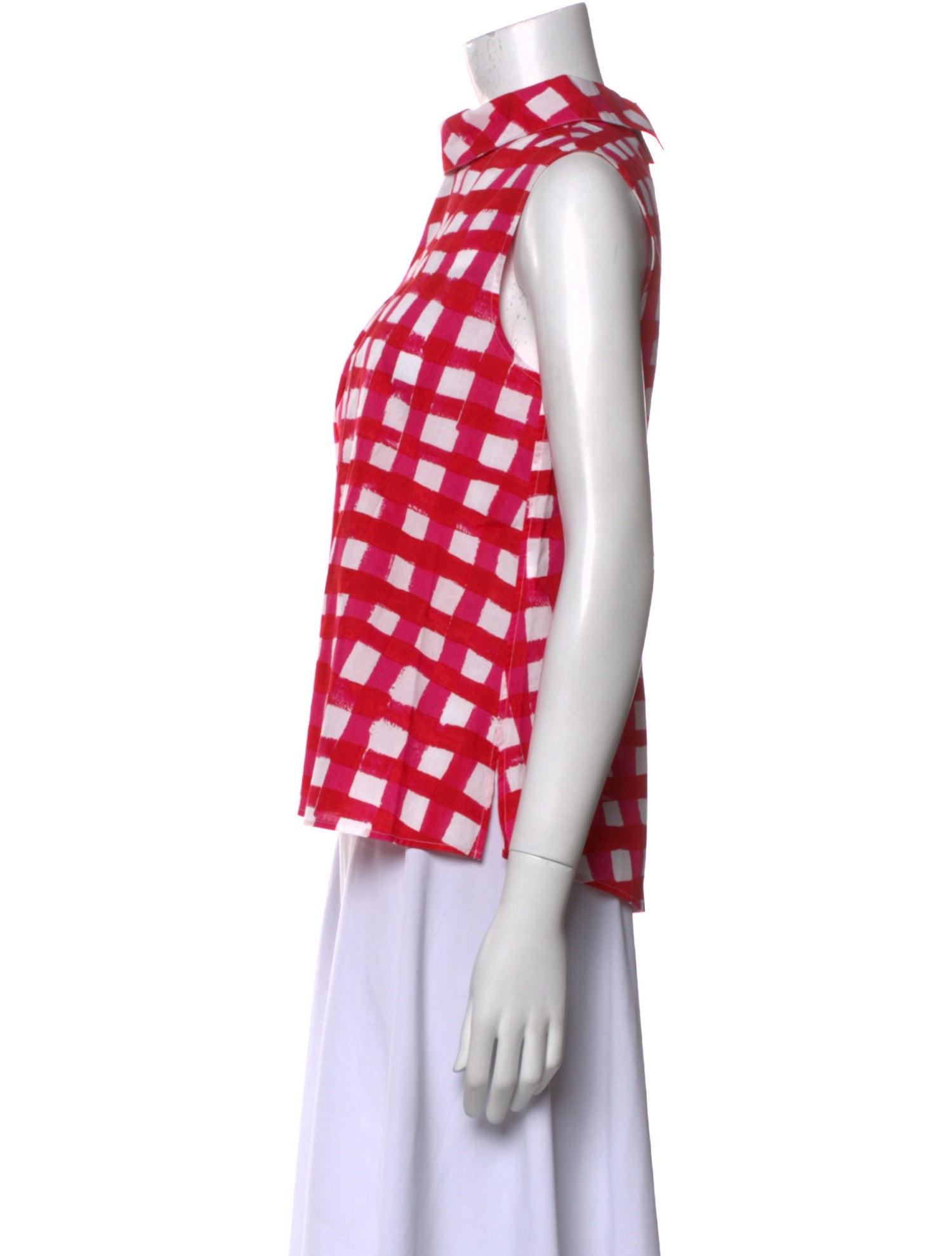 Marni Plaid Print Mock Neck Top w/ Tags