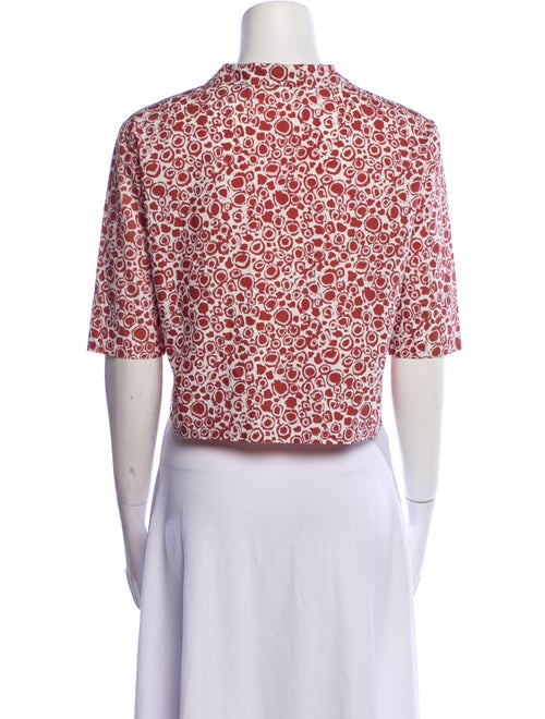 Marni Floral Print Short Sleeve Crop Top