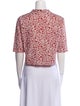 Marni Floral Print Short Sleeve Crop Top
