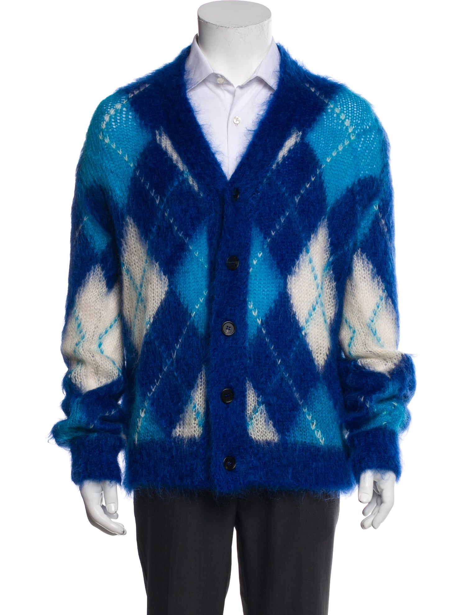 Marni Wool Plaid Print Cardigan