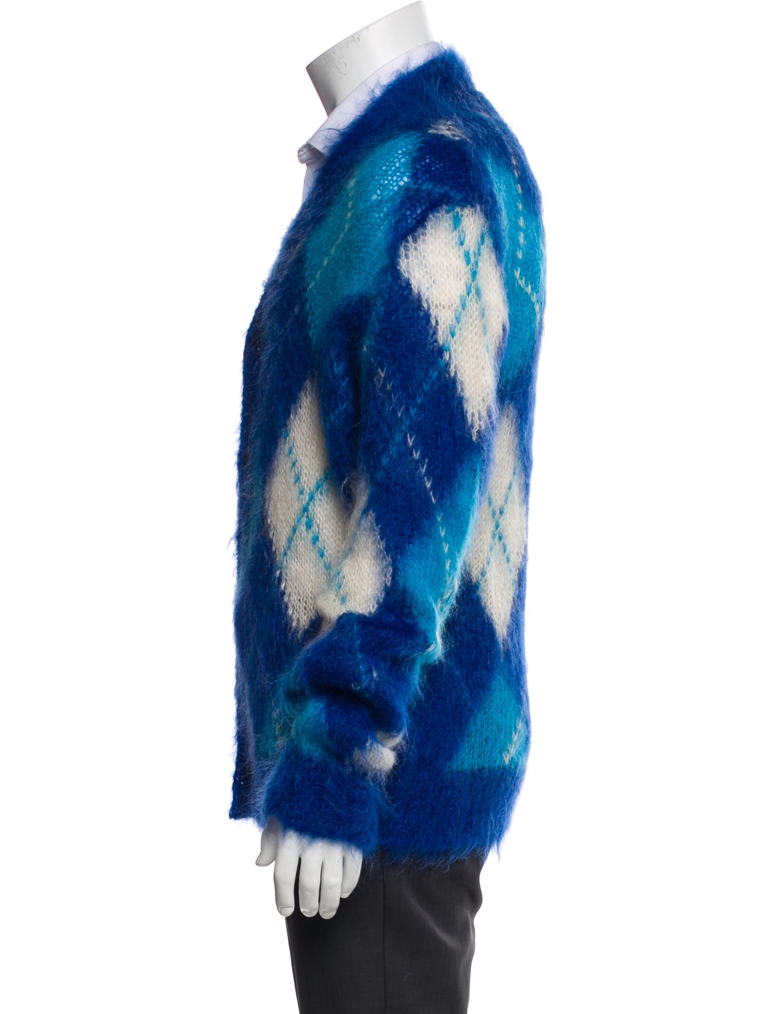 Marni Wool Plaid Print Cardigan