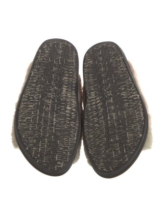 Marni Shearling Colorblock Pattern Slingback Sandals