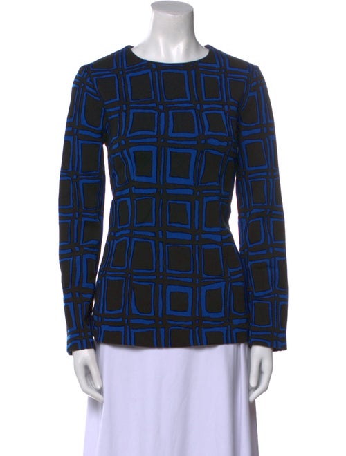 Marni Plaid Print Crew Neck Top