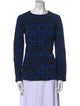 Marni Plaid Print Crew Neck Top