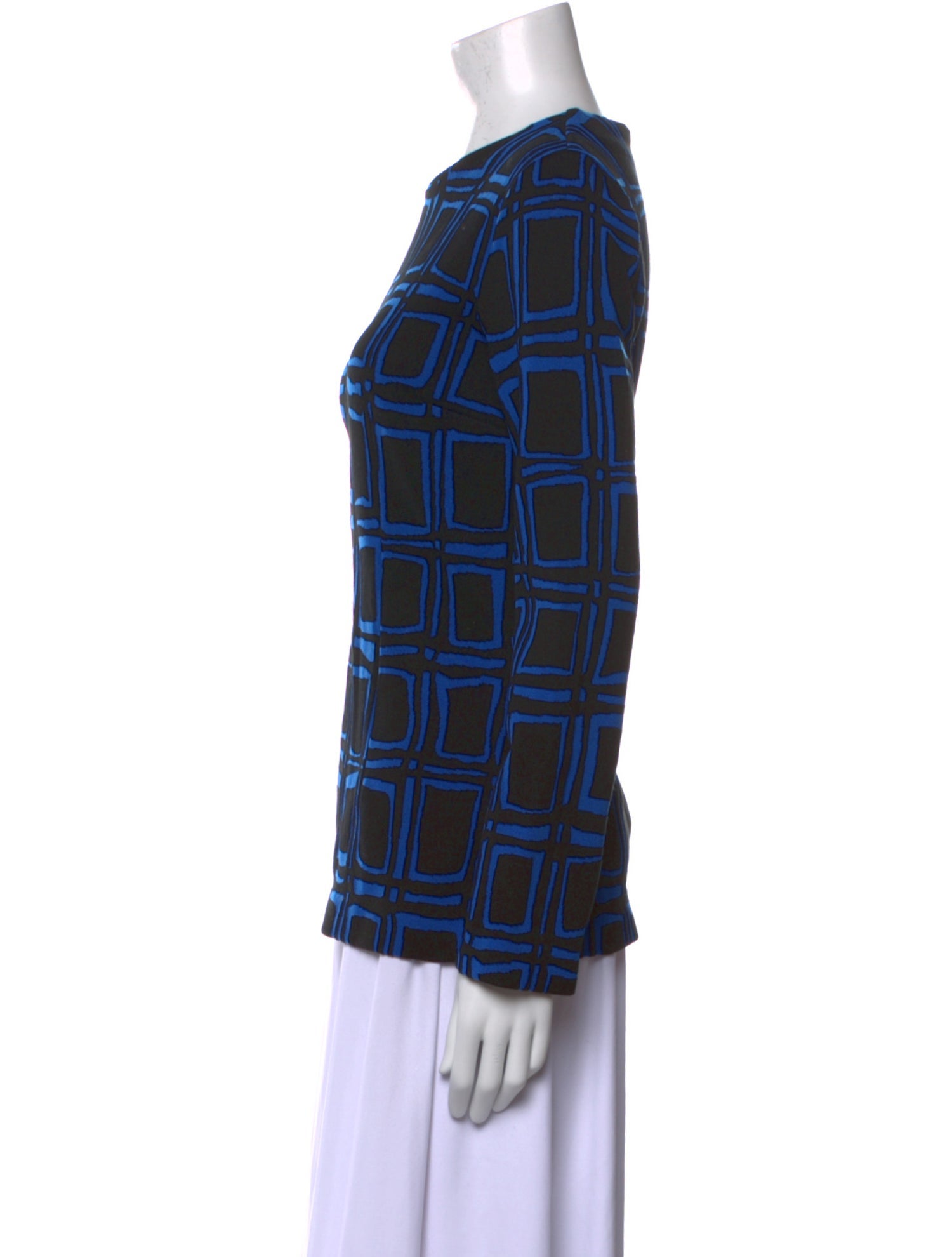 Marni Plaid Print Crew Neck Top