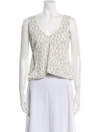 Marni Printed V-Neck Crop Top