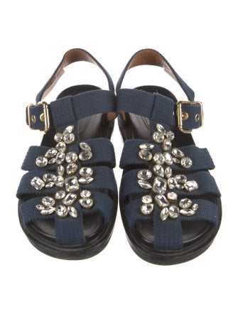 Marni Crystal Embellishments Slingback Sandals