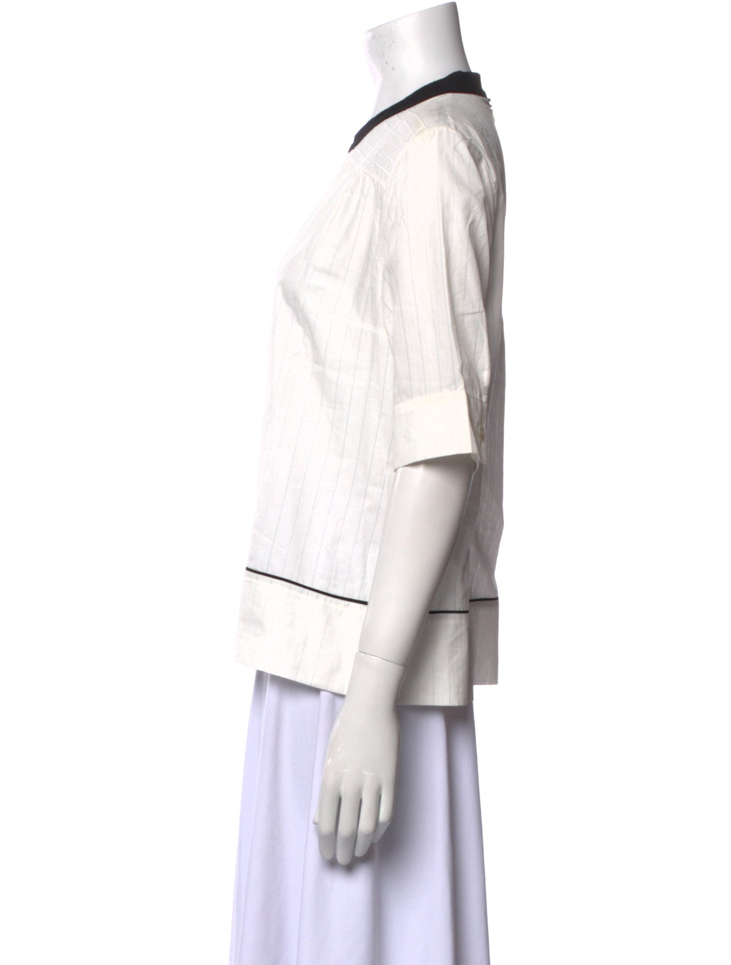 Marni V-Neck Three-Quarter Sleeve Polo