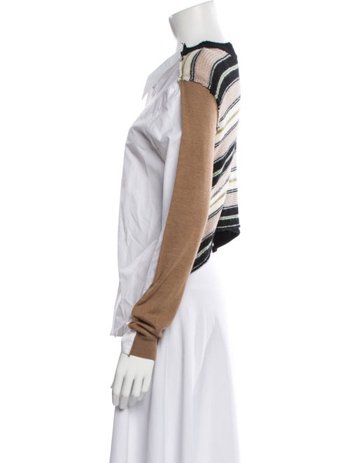 Marni Virgin Wool Long Sleeve Button-Up Top