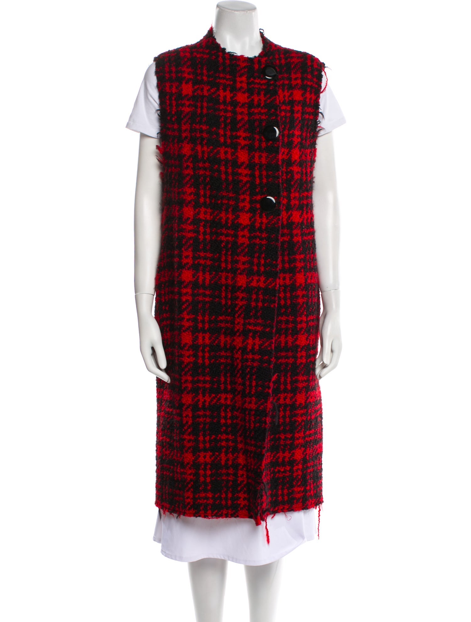 Marni Wool Plaid Print Vest