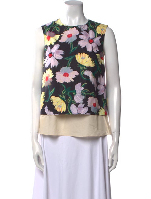 Marni Floral Print Crew Neck Blouse