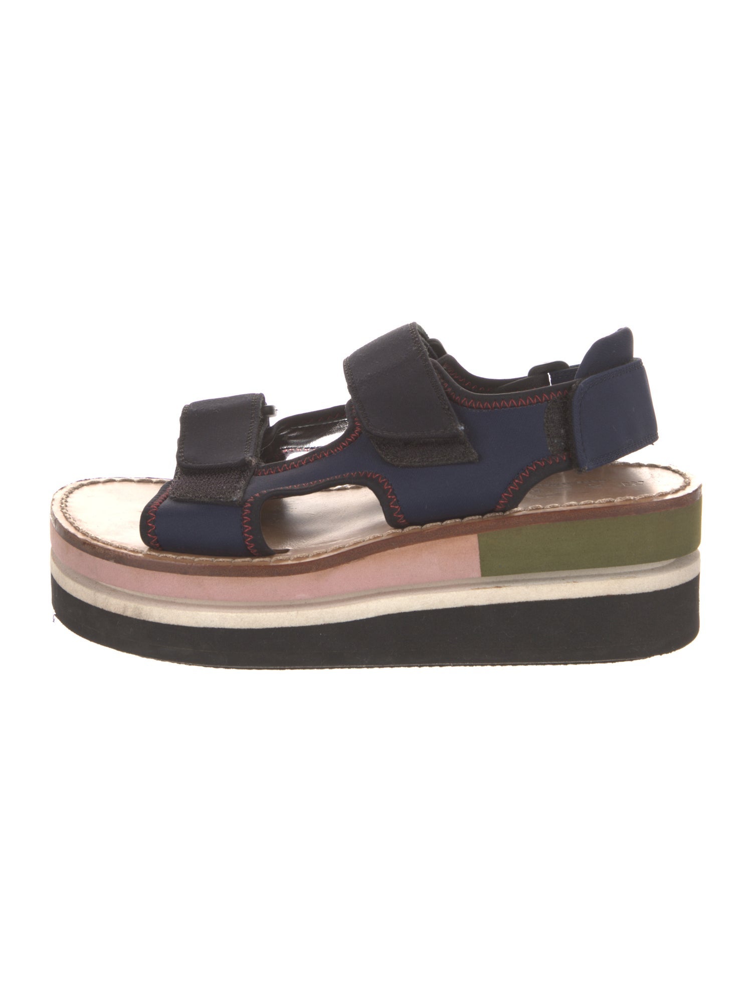 Marni Neoprene Colorblock Pattern Slingback Flats