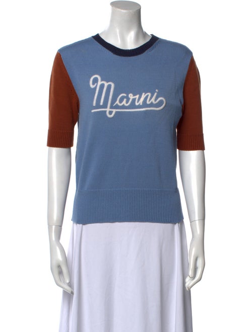 Marni Graphic Print Scoop Neck Sweater
