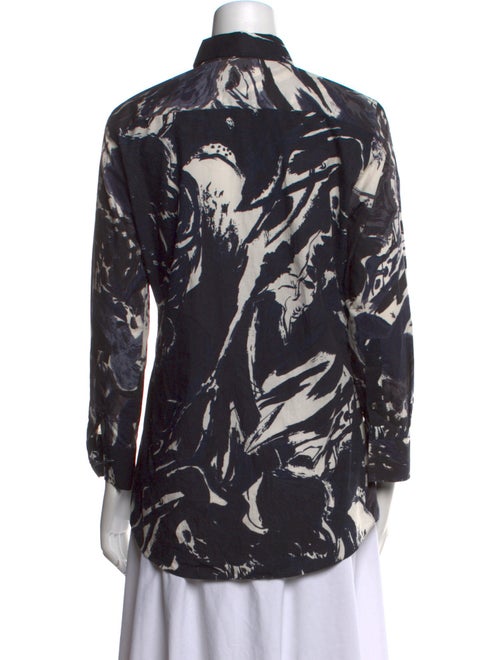 Marni Printed Long Sleeve Button-Up Top
