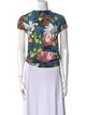 Marni Floral Print Mock Neck Top