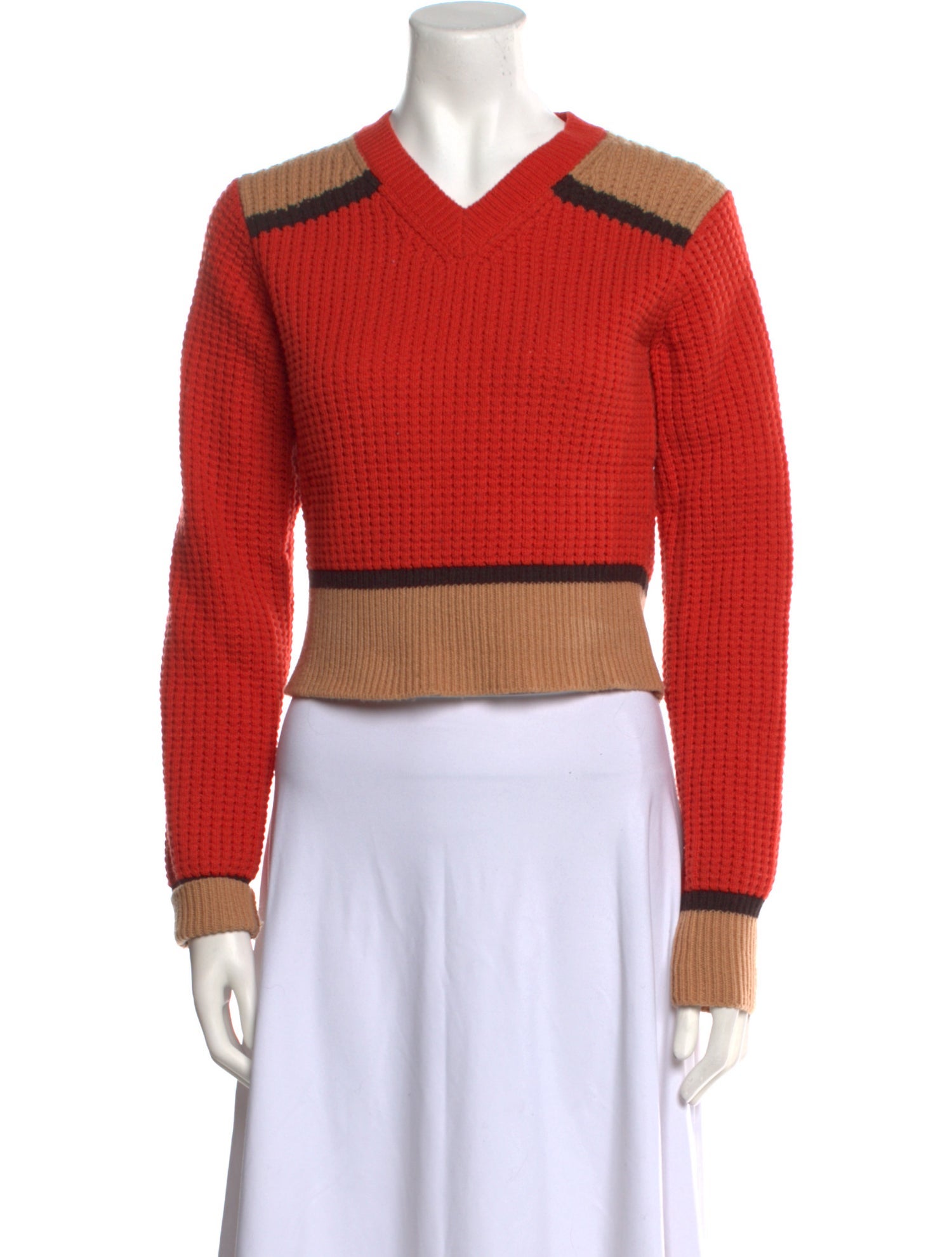 Marni Colorblock Pattern V-Neck Sweater