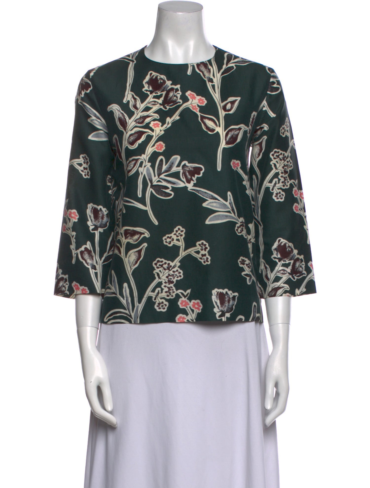 Marni Floral Print Crew Neck Blouse
