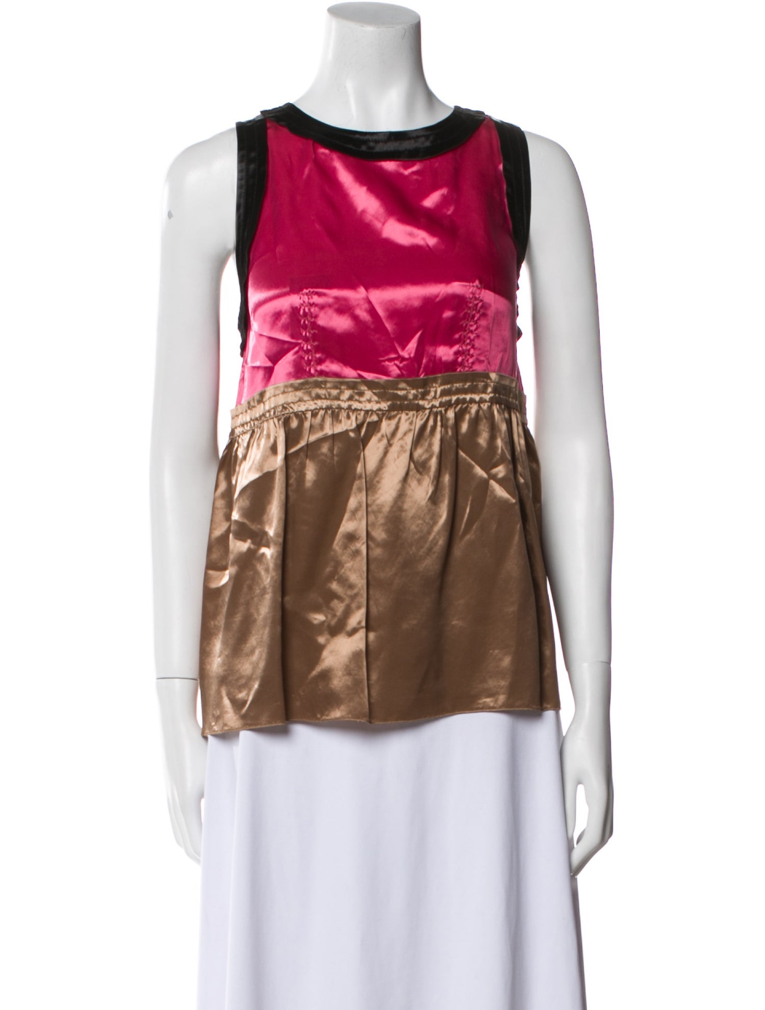 Marni Colorblock Pattern Scoop Neck Top