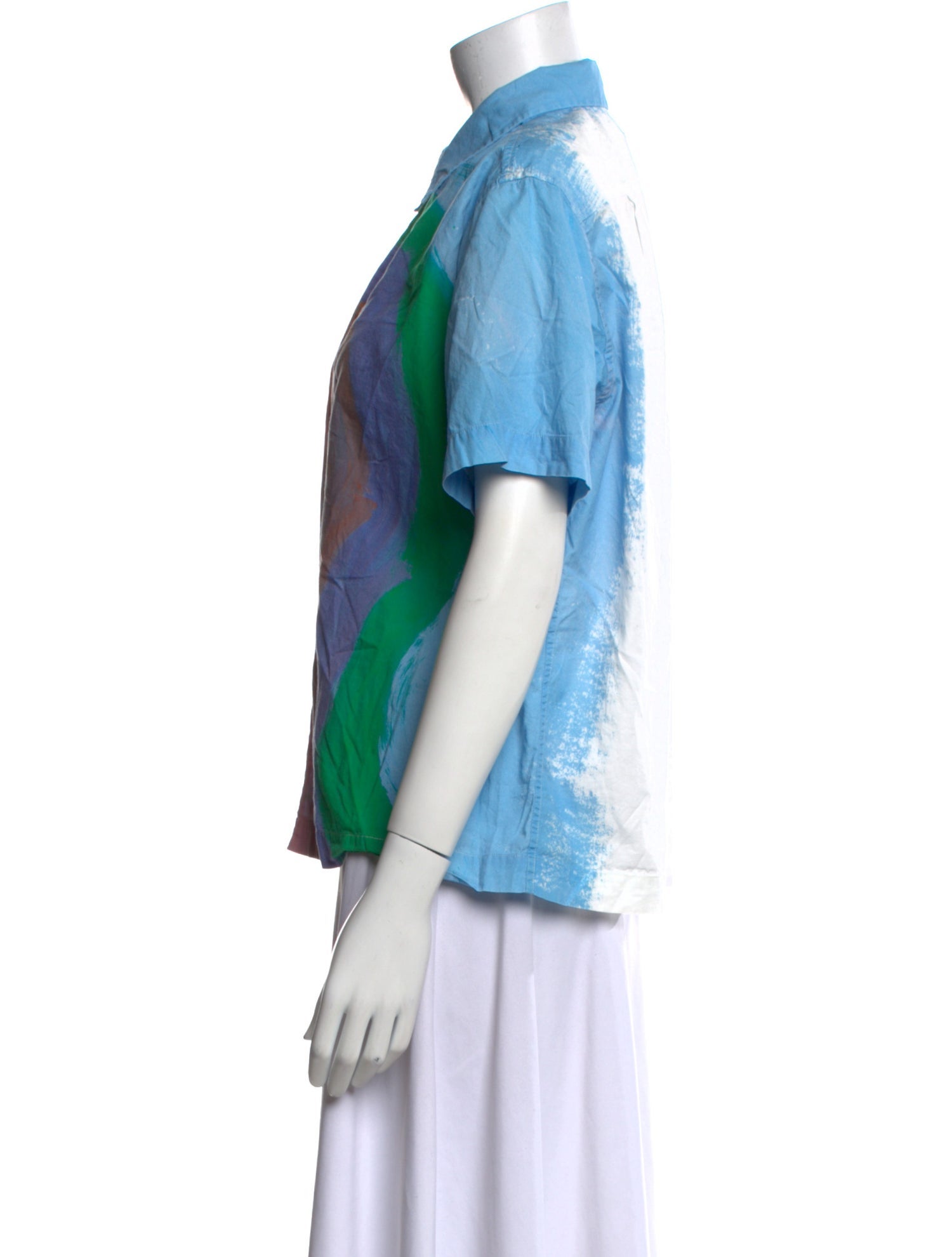 Marni Printed Short Sleeve Button-Up Top