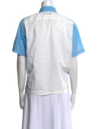Marni Printed Short Sleeve Button-Up Top