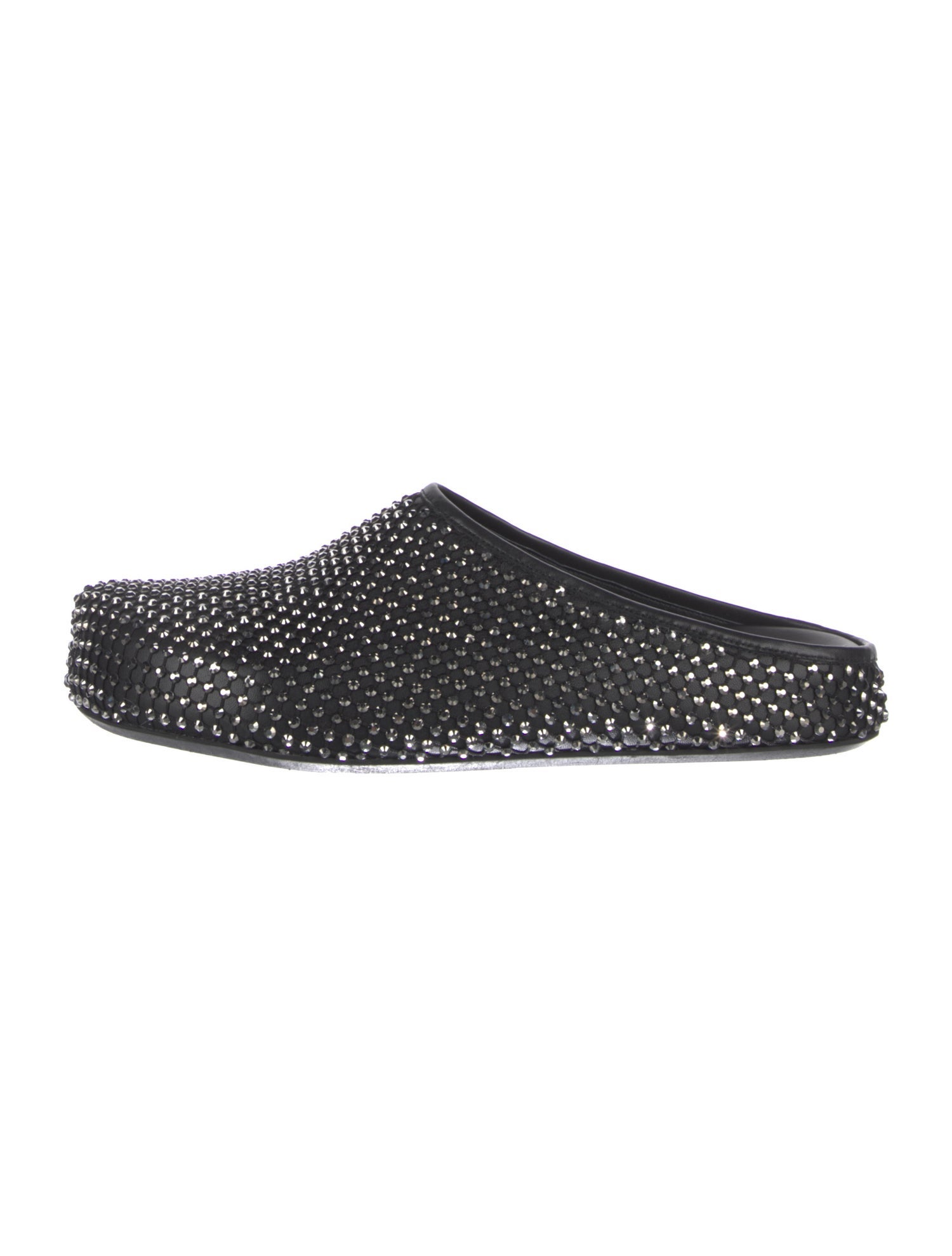 Marni Leather Crystal Embellishments Slippers