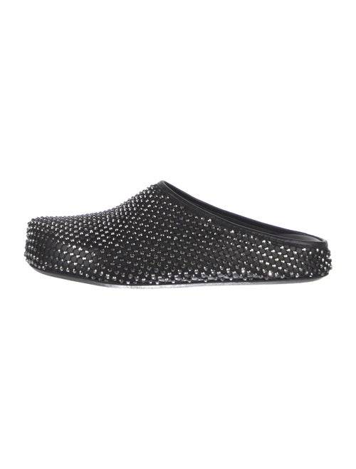 Marni Leather Crystal Embellishments Slippers