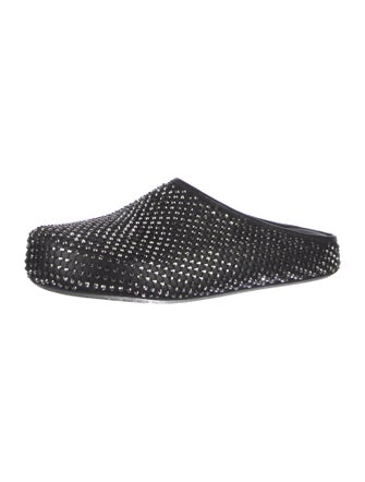 Marni Leather Crystal Embellishments Slippers