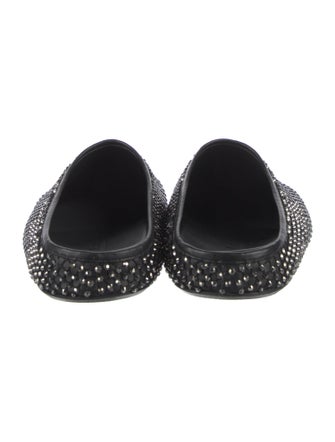 Marni Leather Crystal Embellishments Slippers