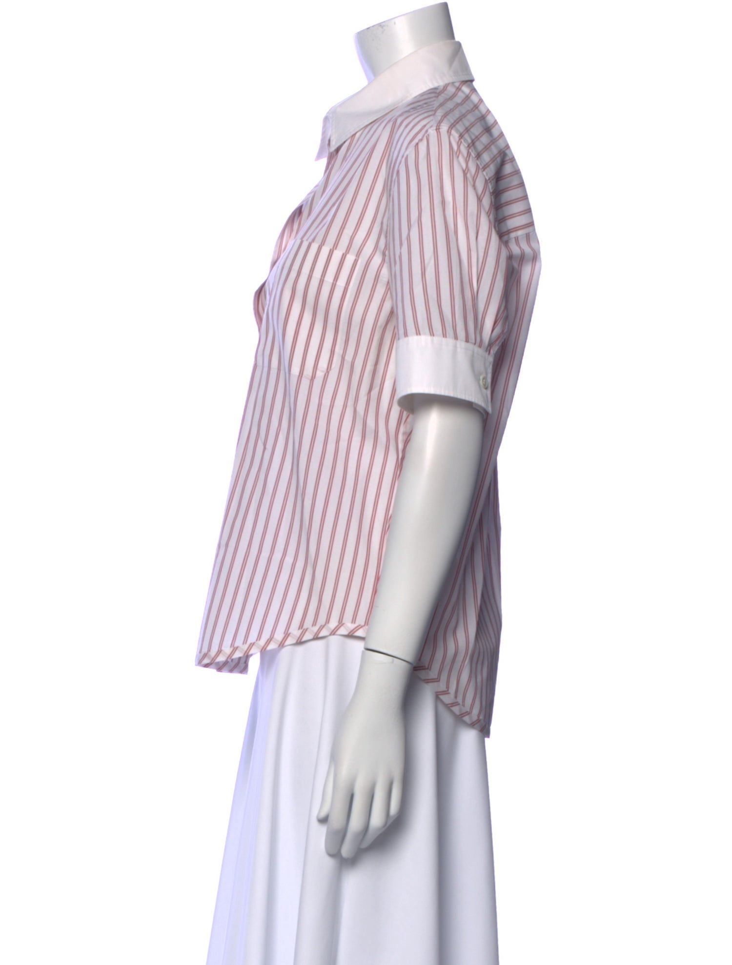 Marni Striped Short Sleeve Button-Up Top