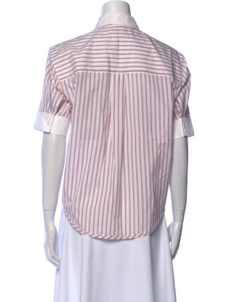 Marni Striped Short Sleeve Button-Up Top