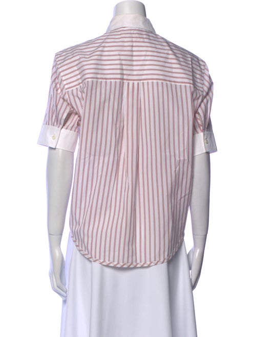 Marni Striped Short Sleeve Button-Up Top